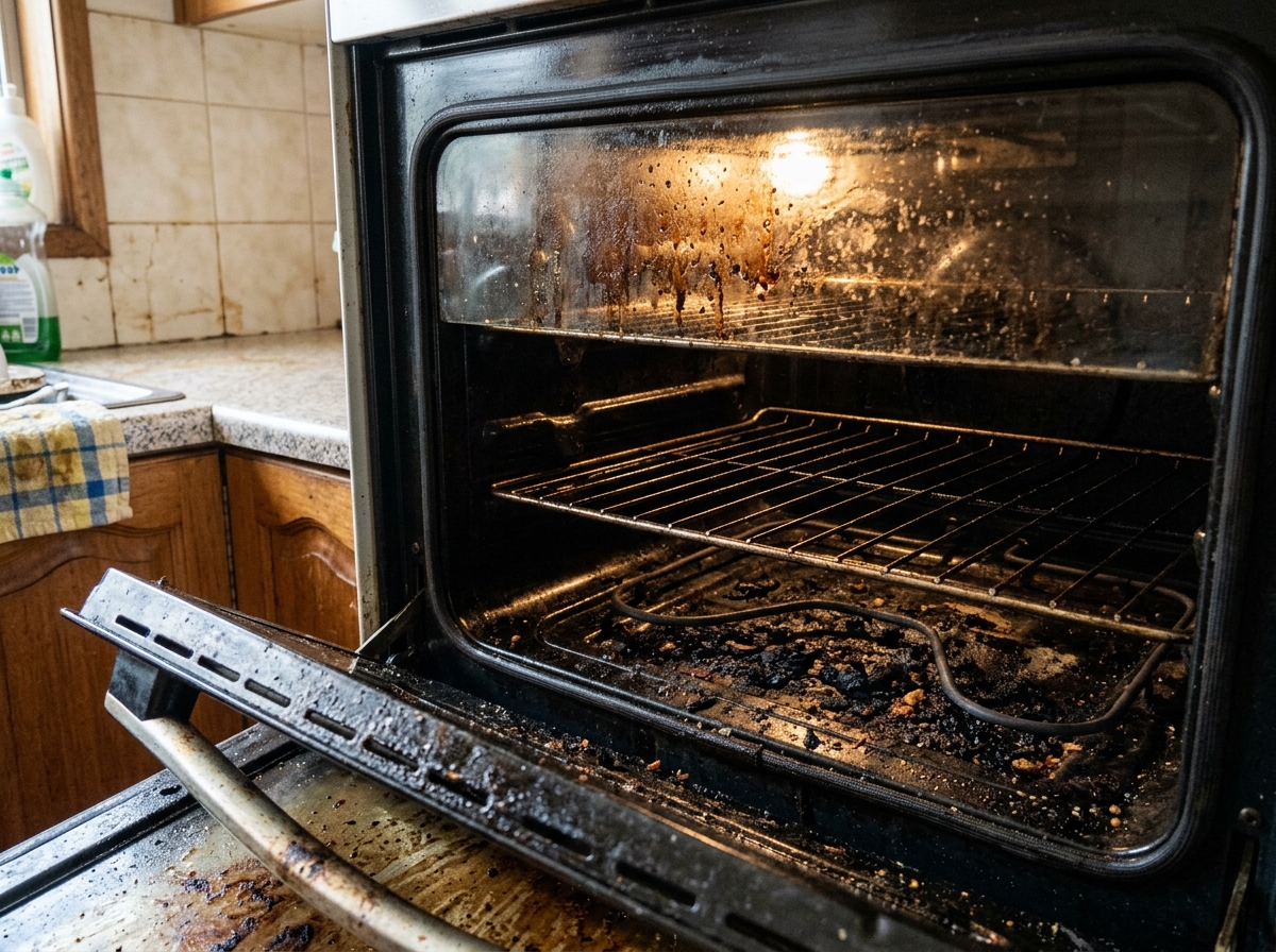 Before clean: Oven & Rangehood Degreasing